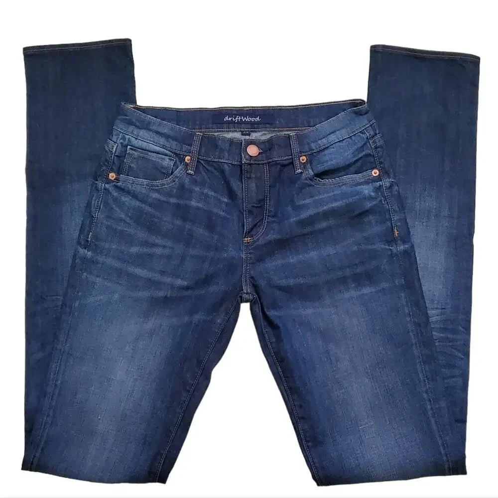 Driftwood Skinny Jeans Dark Wash Size 25 tall mid rise